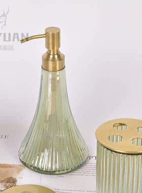 印度轻奢风洗手液瓶黄铜玻璃