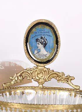 印度进口纯铜玻璃欧式创意肥皂盒简约透明香皂盒梳妆台高档摆件品