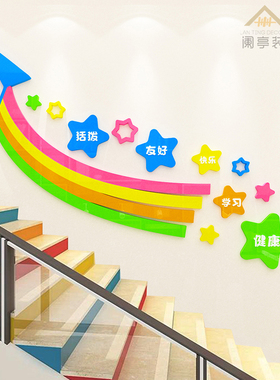 卡通彩虹纸飞机墙贴幼儿园托管所