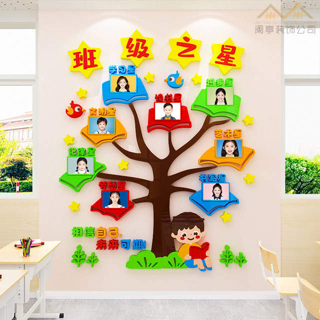Class Star Photo Wall Sticker Classroom Acrylic
