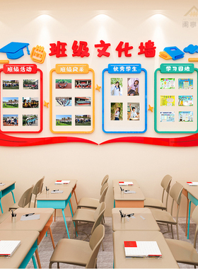 中小学班级风采公告栏墙贴画