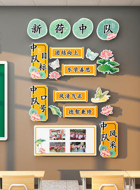 班级中队角布置文化墙面贴
