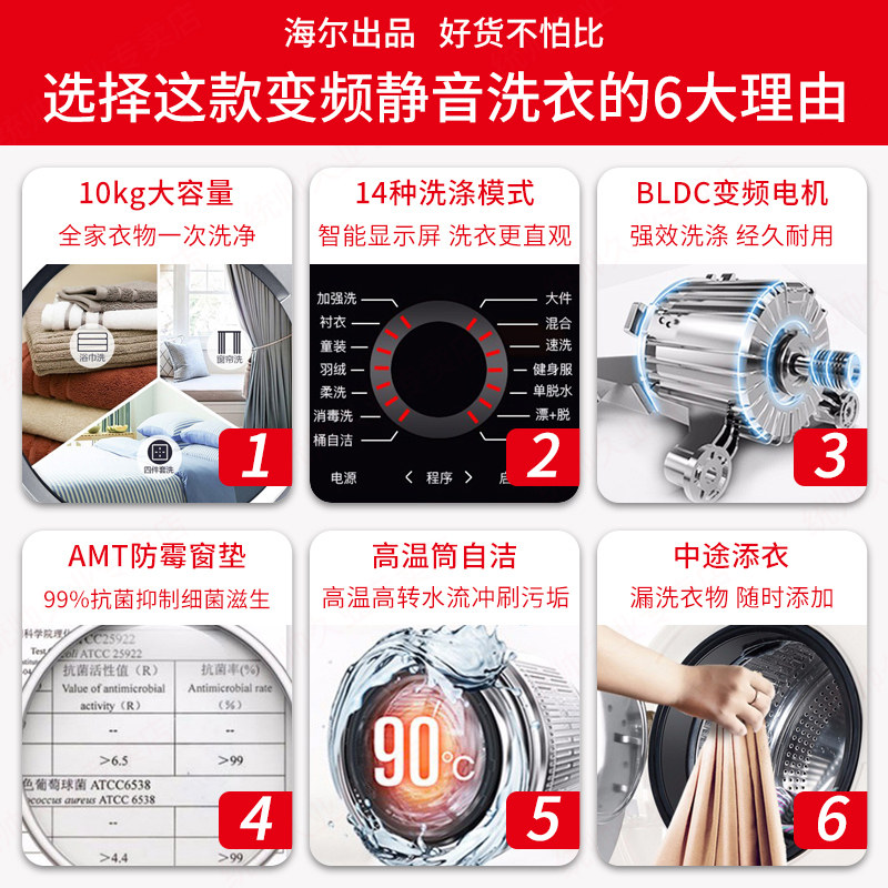海尔出品统帅变频滚筒全自动洗衣机 统帅久业洗衣机