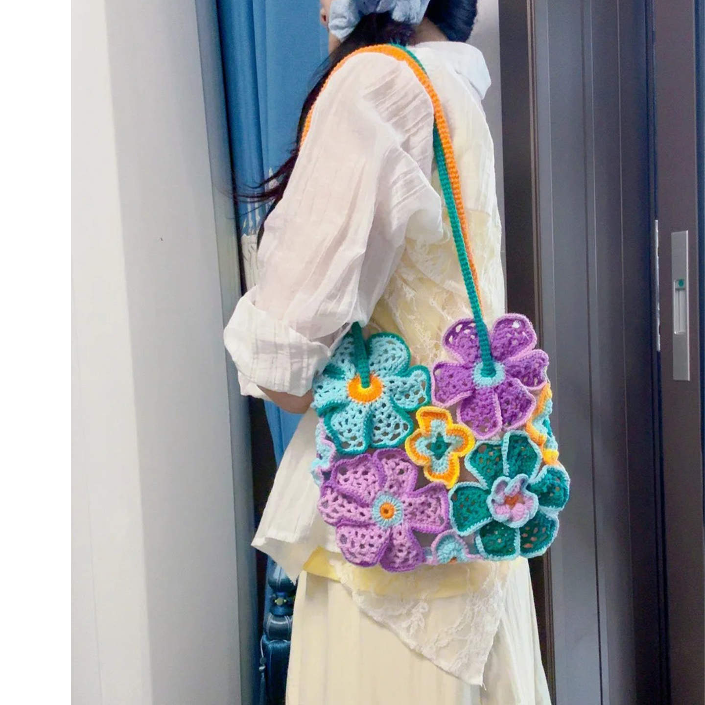 多彩镂空花朵包手工钩织毛线编织可爱实用送朋友礼物DIY材料包,淘宝优惠券,粉丝福利购,淘宝优惠卷
