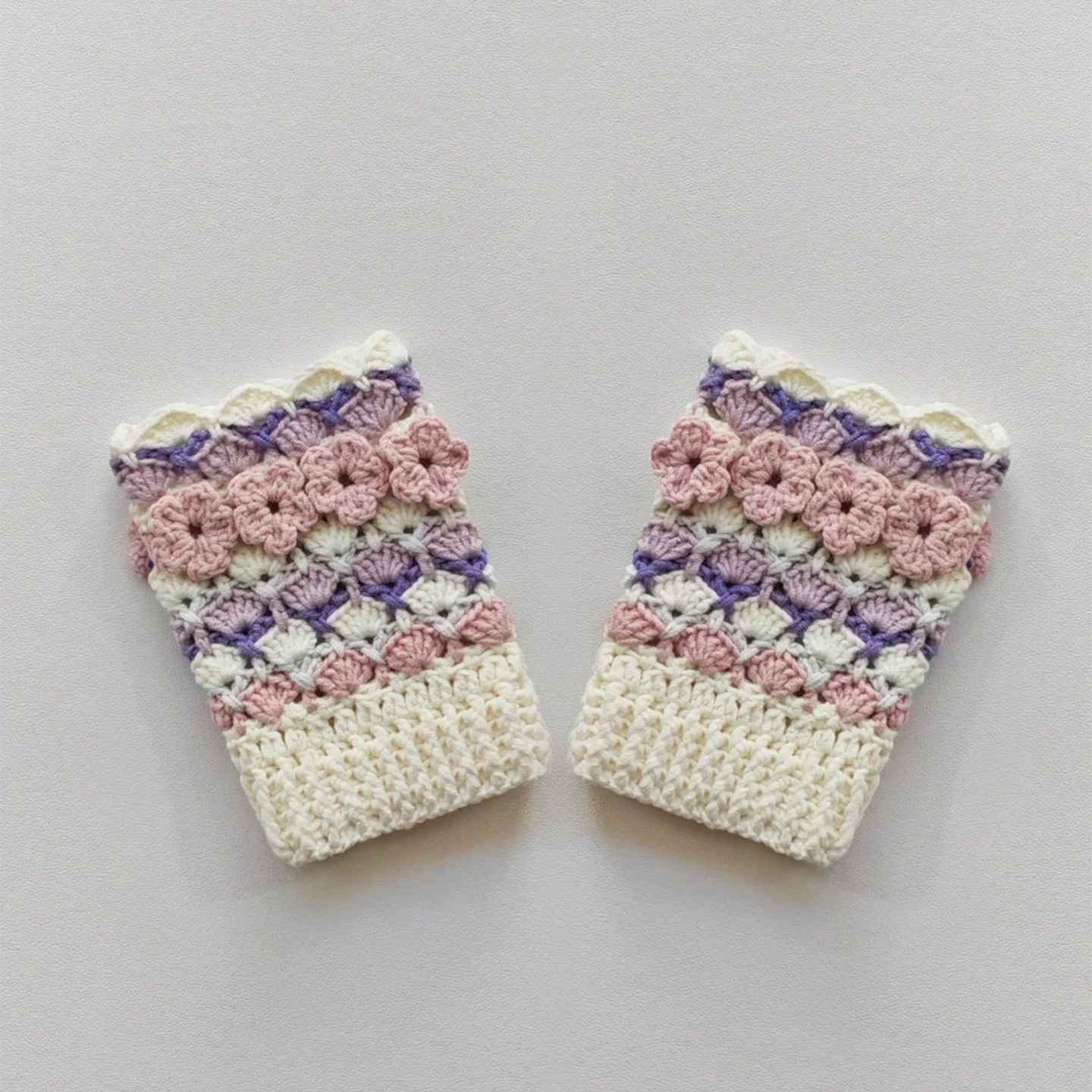 洛丽塔花织保暖手套手工钩织冬天御寒送朋友DIY材料包,淘宝优惠券,粉丝福利购,淘宝优惠卷