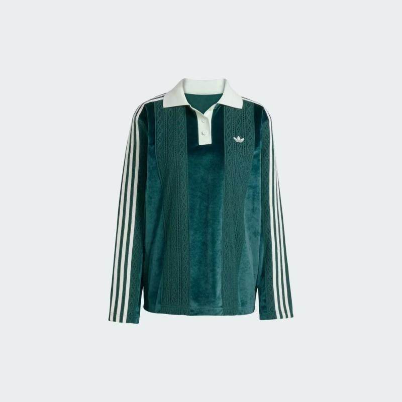 adidas阿迪达斯三叶草女子复古运动休闲POLO衫长袖T恤KS7796,淘宝优惠券,粉丝福利购,淘宝优惠卷