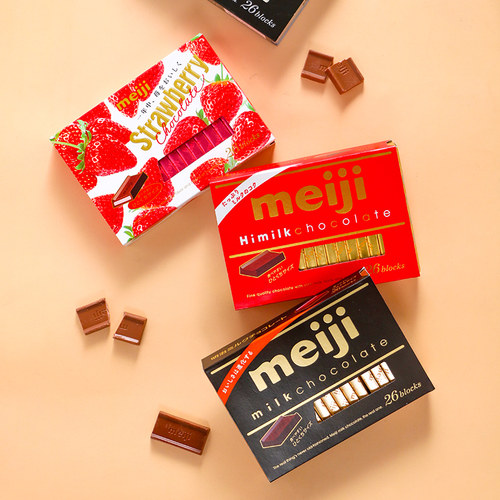 日本进口明治特浓牛奶钢琴巧克力草莓抹茶夹心朱古力网红黑巧零食 - 图1