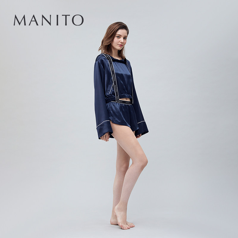 manito /曼尼陀真丝运动短睡裤睡衣 曼尼陀睡衣/家居服套装
