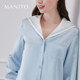 Manito Mulberry Silk Navy Resort Style ຊຸດ Pajama