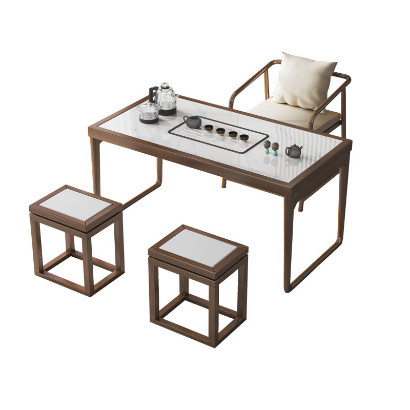 北美白蜡木实木茶桌椅组合岩板阳台茶桌现代简约家用新中式小茶台,淘宝优惠券,粉丝福利购,淘宝优惠卷