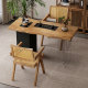 Solid wood balcony tea table and chair combination modern simple small apartment living room log acrylic mini tea table