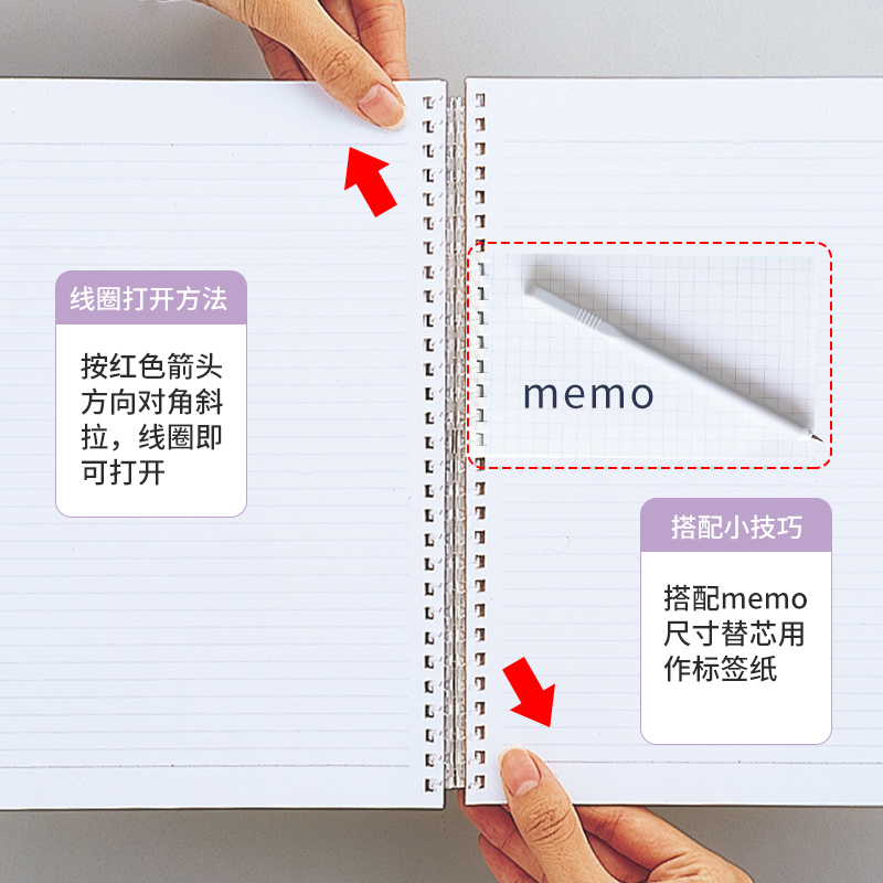 日本LIHIT LAB.喜利PASTELLO马卡龙30页活页线圈本纯色简约大方学生商务办公记事本笔记本memo/A6/B6/A5/B5