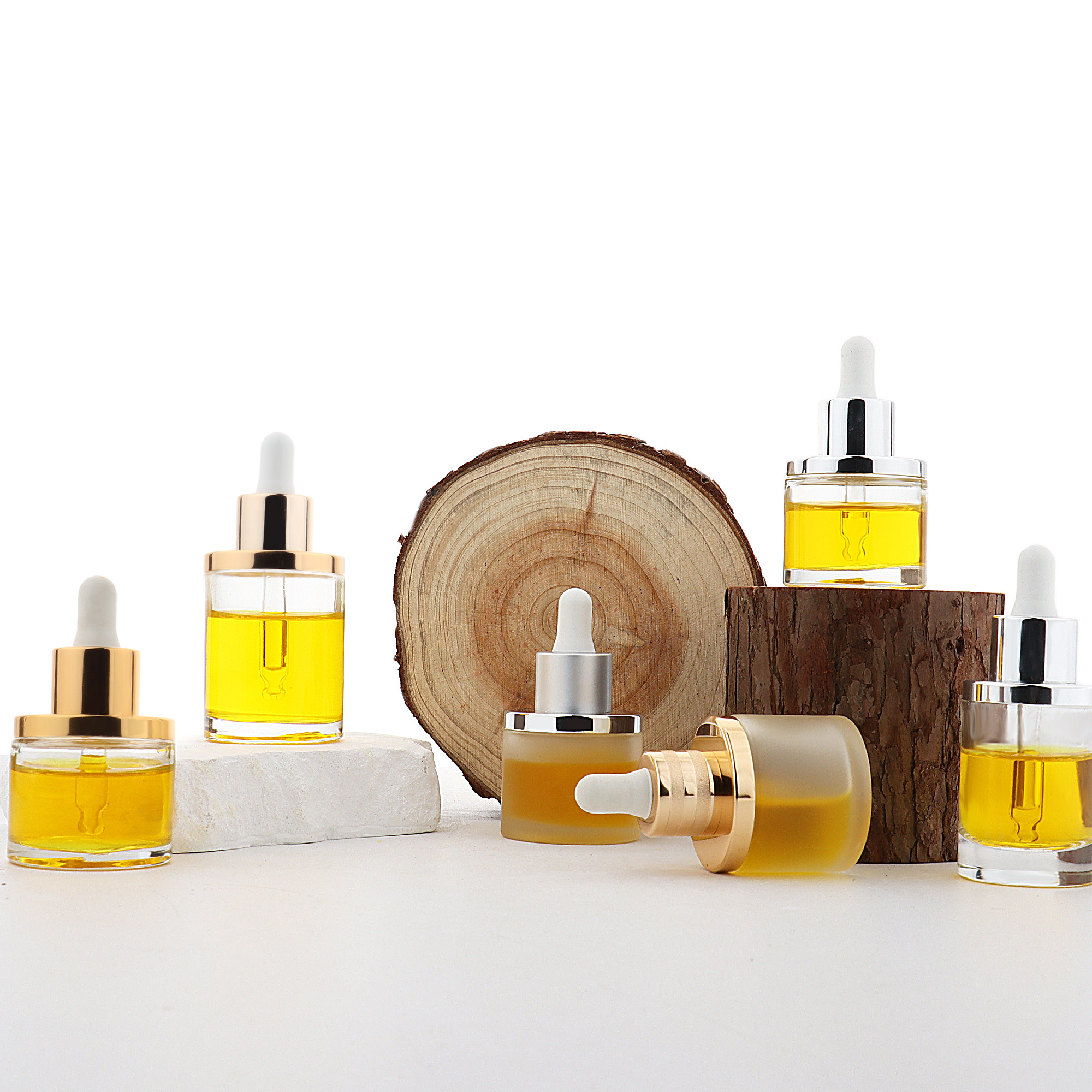 HOEPCK金银包铝胶帽滴管盖透明模制玻璃瓶20牙30ml粉底液精油瓶,淘宝优惠券,粉丝福利购,淘宝优惠卷