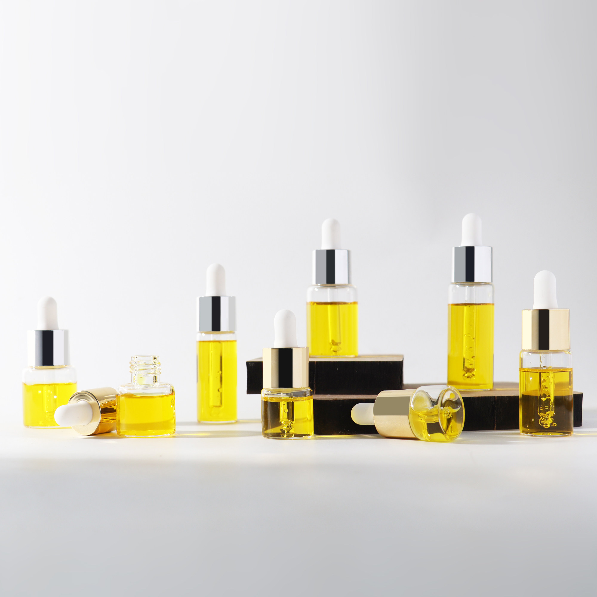 HOPECK电镀金银双层滴管盖透明管制玻璃瓶15牙3-15ml粉底液精油瓶,淘宝优惠券,粉丝福利购,淘宝优惠卷