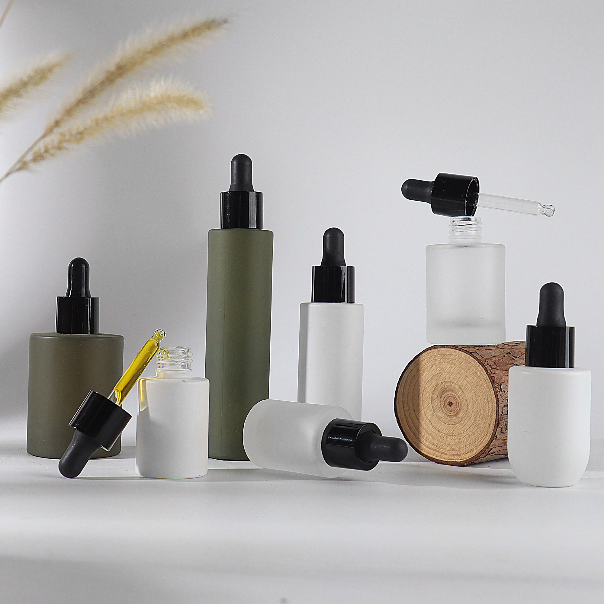 HOPECK黑胶帽滴管盖避光模制玻璃瓶18牙15-50ml粉底液精油分装瓶,淘宝优惠券,粉丝福利购,淘宝优惠卷