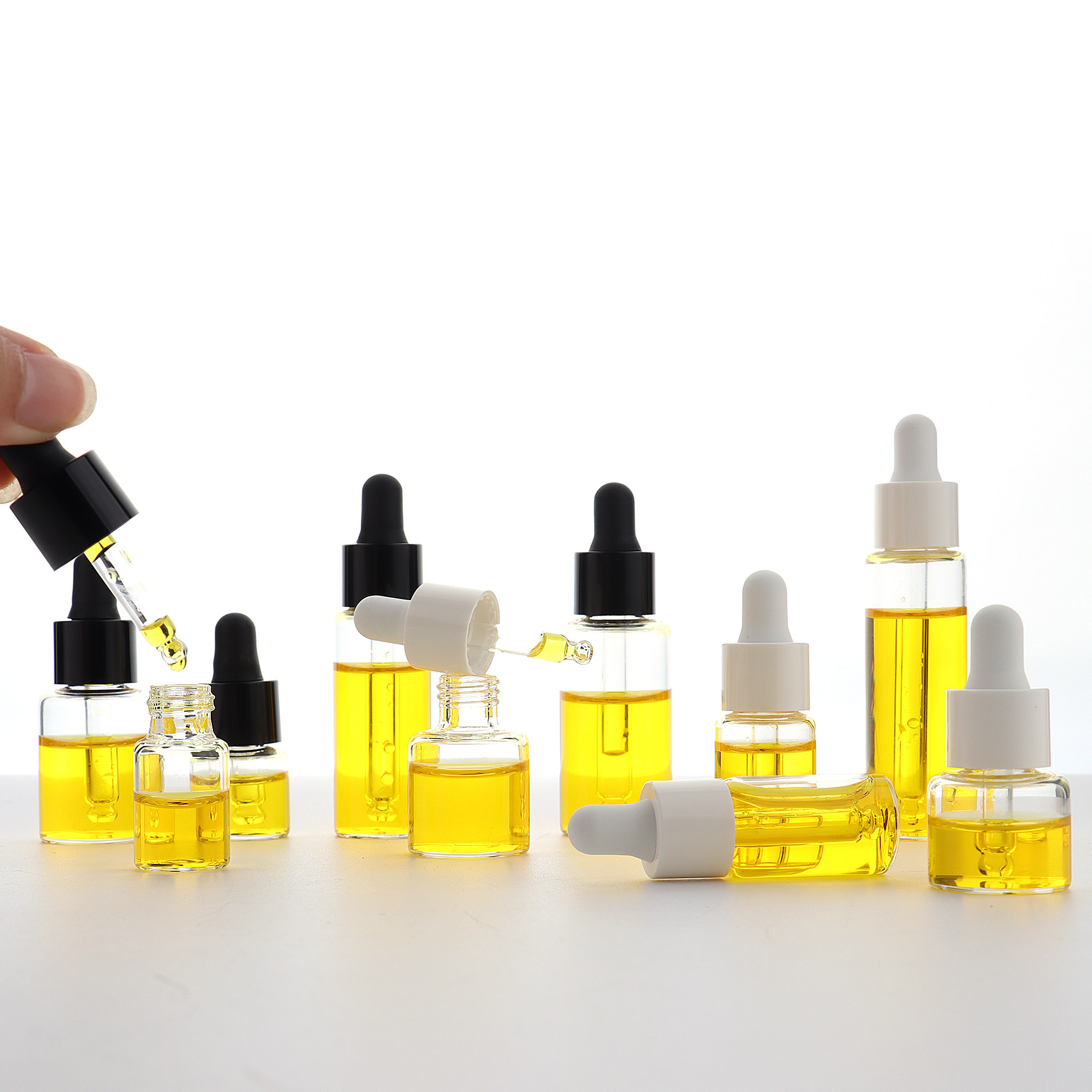 HOPECK黑白胶帽双层滴管盖分装瓶管制玻璃瓶13牙3-15ml粉底精油瓶,淘宝优惠券,粉丝福利购,淘宝优惠卷