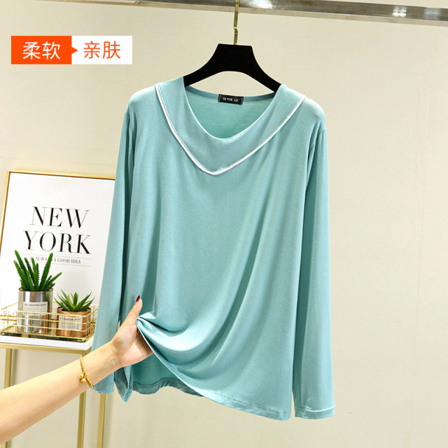 Modal long-sleeved spring and summer women's casual all-match T-shirt