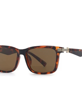 欧阳娜娜同款超轻方框TR墨镜女玳瑁色时髦偏光太阳眼镜高智感现货