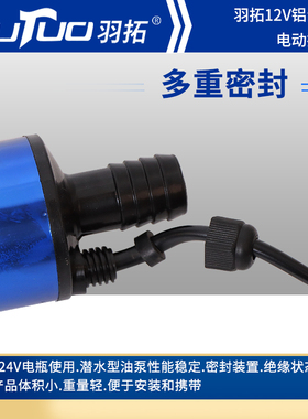 定制羽拓铝合金迷你抽油泵家用大功率小型12v24v抽柴油电动抽油器