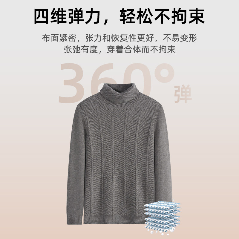 SHANSHAN杉杉高领加厚羊毛衫男款2025新款秋季保暖男士毛衣中年