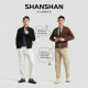 Threaded wool collar knit cardigan
