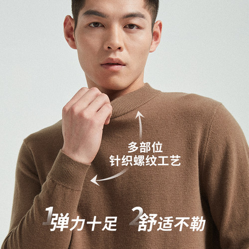 杉杉男士毛衣2026新款秋冬季圆领加厚保暖打底针织衫纯羊毛衫男款 - 图2