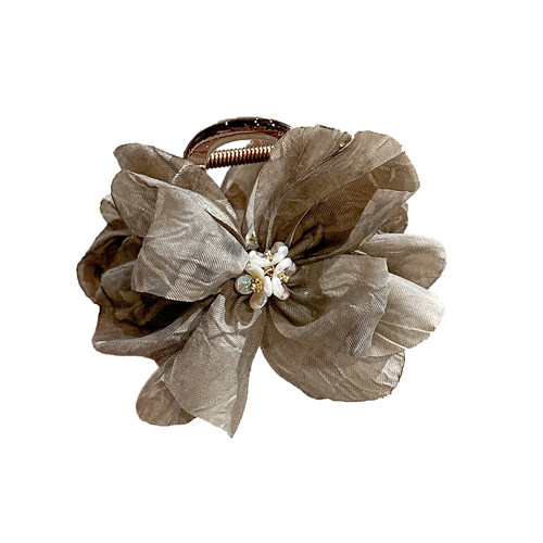 发夹女2025新款高级感洋气时尚花朵抓夹后脑勺盘发鲨鱼夹精致头饰 - 图3