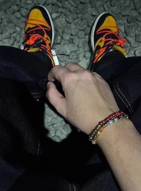 福利回馈款 原创手工复古日本进口小众百搭925银串珠彩虹手链