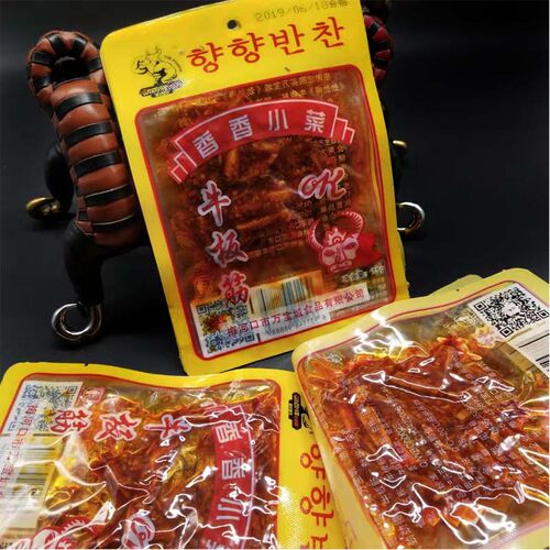 【10袋X15g】吉林梅河口香香小菜东北特产香辣牛板筋丝小包装零食 - 图2