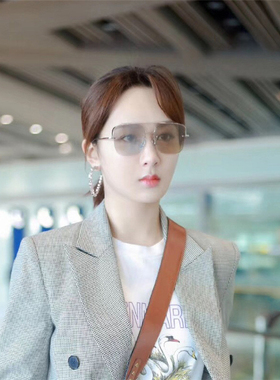易烊千玺同款金属大框潮杨紫眼镜