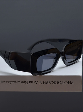 千禧y2k墨镜女潮辣妹网红复古嘻哈方形大框太阳镜男圆脸显瘦眼镜