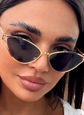 防紫外线猫眼复古男女金属太阳镜