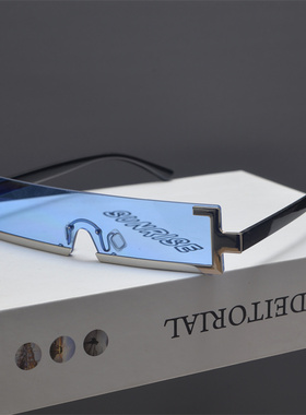 防紫外线长方形朋克男女一体眼镜