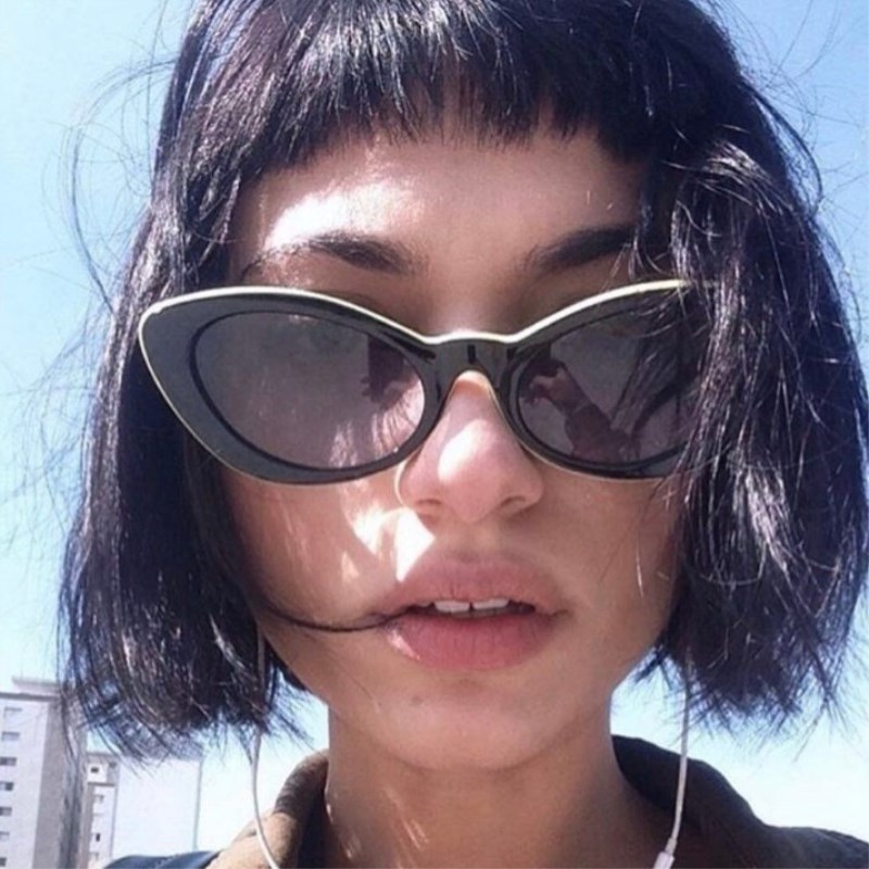 Yumi御米欧美复古三角猫眼墨镜ins韩版ulzzang眼镜女椭圆形太阳镜 Yumi御米欧美复古三角猫眼墨镜ins韩版ulzzang眼镜女椭圆形太阳镜