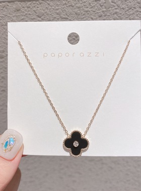 欧美镶钻多色贝壳钛钢锁骨链