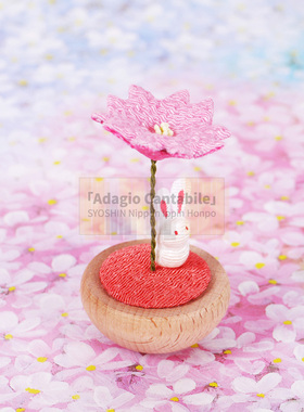 京都和服绉绸布艺猫猫红叶摆件