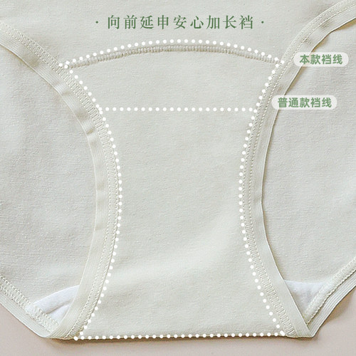 女士内裤7A抗菌舒适透气纯棉裆薄款夏季无痕中腰加长裆三角裤 - 图1