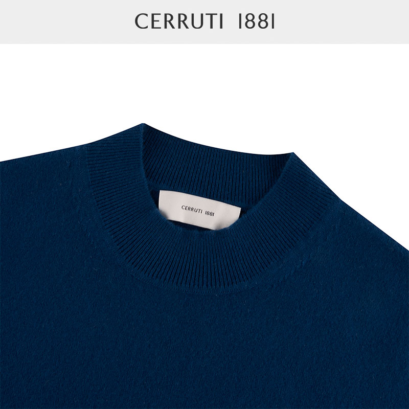 CERRUTI 1881男装秋冬圆领毛衣羊毛商务休闲针织衫C4467EI061-图2