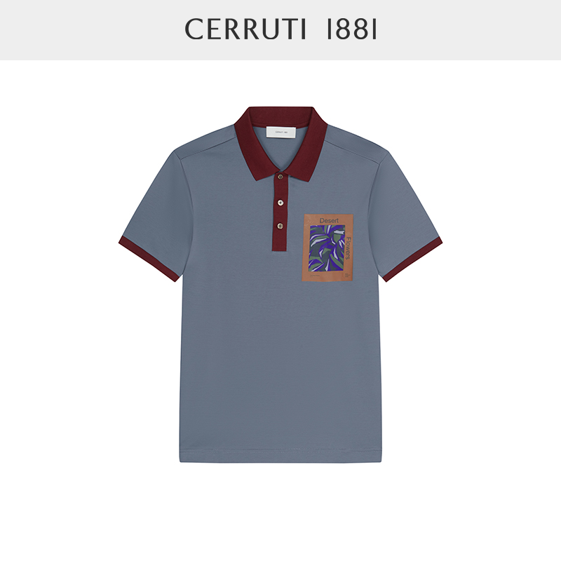 CERRUTI 1881男装春夏季商务休闲纯棉复古短袖POLO衫C47H9EI051-图1