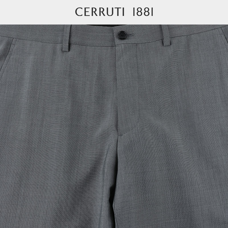 CERRUTI1881男装春夏西装长裤商务休闲直筒羊毛西裤男C4535EI091 - 图1