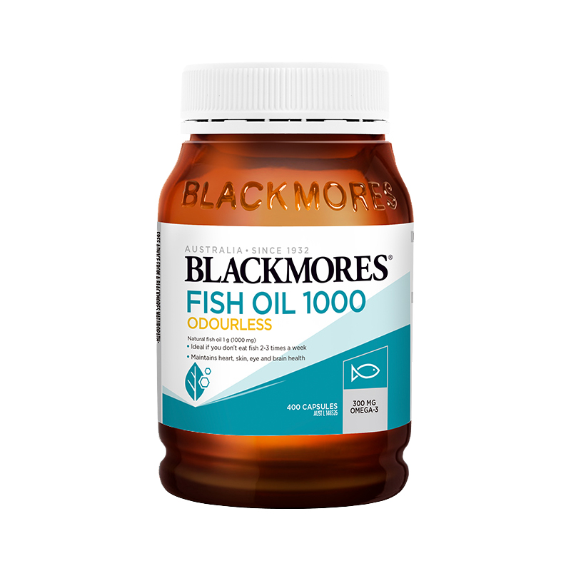 澳洲Blackmores澳佳宝无腥深海鱼油鱼肝油软胶囊原味400粒omega3