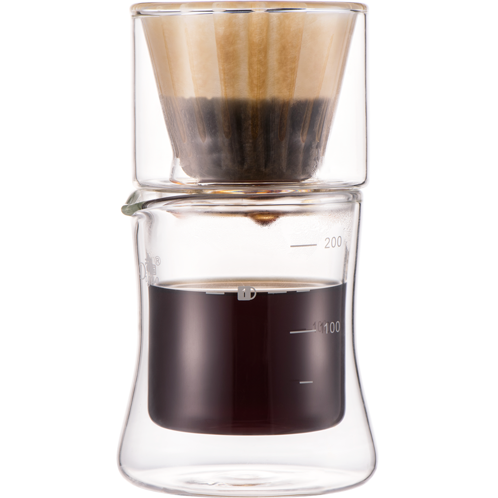 帝国手冲咖啡双层玻璃柱子蛋糕滤杯平底滤纸过滤器滴漏分享壶套装 - 图3