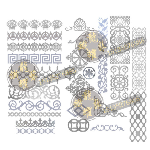 铁艺配件冲压铁皮花平板镀锌铁板切割花大门福字花仿铝花铁门铁花