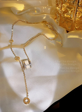 小蛮腰项链轻奢小众女猫眼石颈链