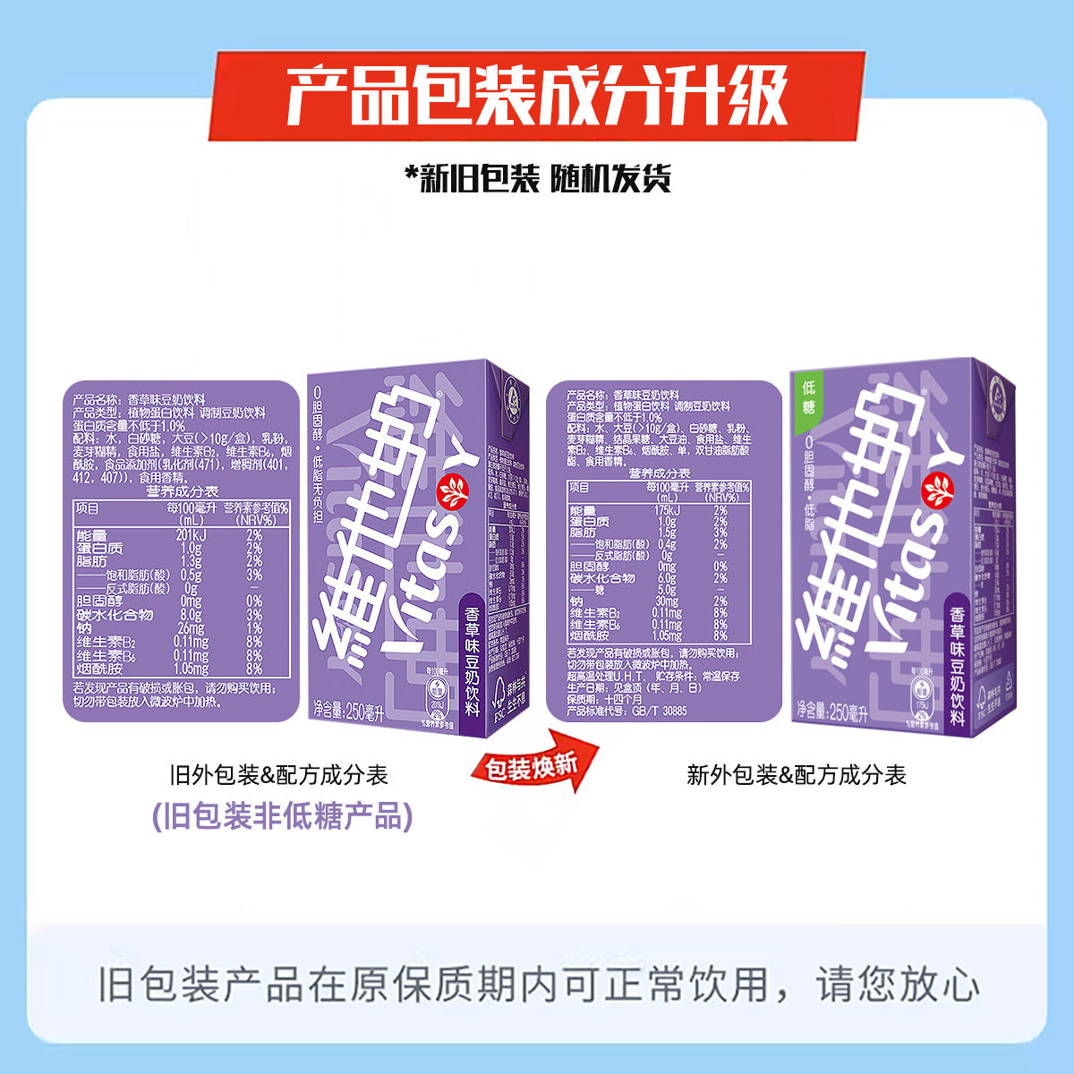 vitasoy维他奶香草味豆奶饮料250ml*24盒植物蛋白饮料囤货