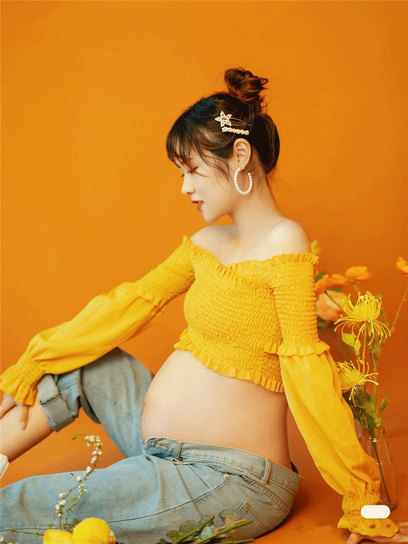新款小清新孕妇照影楼个性孕照大肚 唐戴影楼服装
