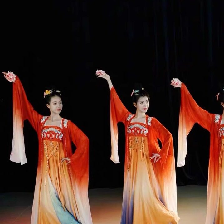 大唐夜宴古典舞演出服汉唐舞蹈服飘逸舞蹈服舞台表演服汉服新款冬,淘宝优惠券,粉丝福利购,淘宝优惠卷