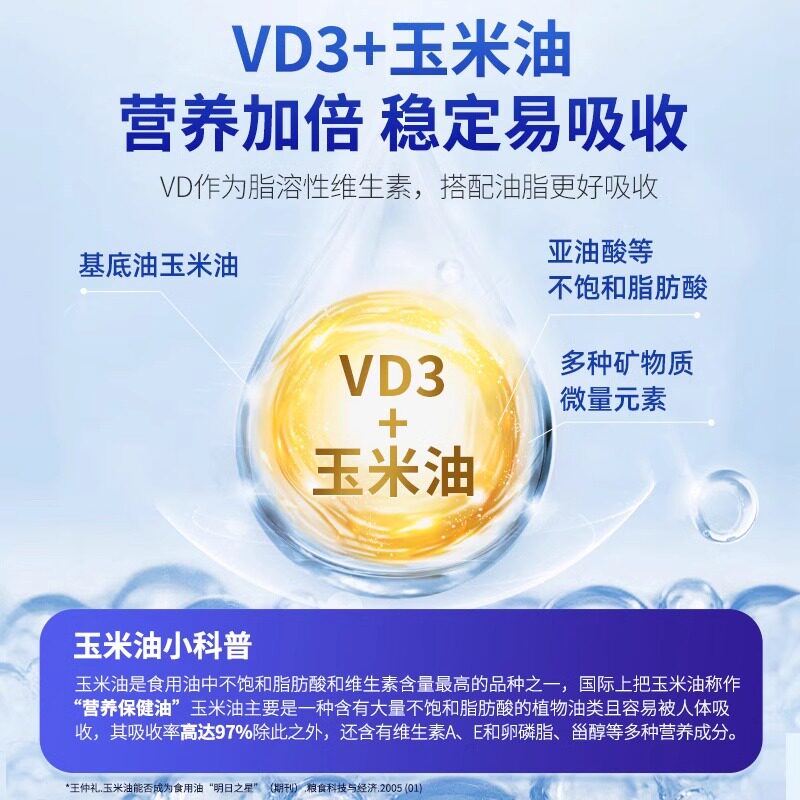 美国进口普丽普莱维生素D3成人维他命D3片2000iu液体软胶囊200粒
