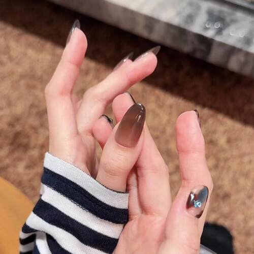 【素颜】超润质感裸色百搭气质甘露寺美甲冰透色纯欲杏仁甲穿戴甲 - 图1