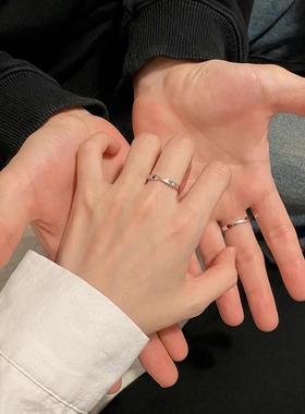 卡琳KARIN 青丝白发对戒情侣款纯银999足银戒指原创轻奢小众设计